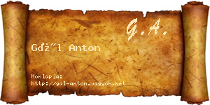 Gál Anton névjegykártya