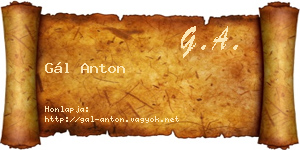 Gál Anton névjegykártya